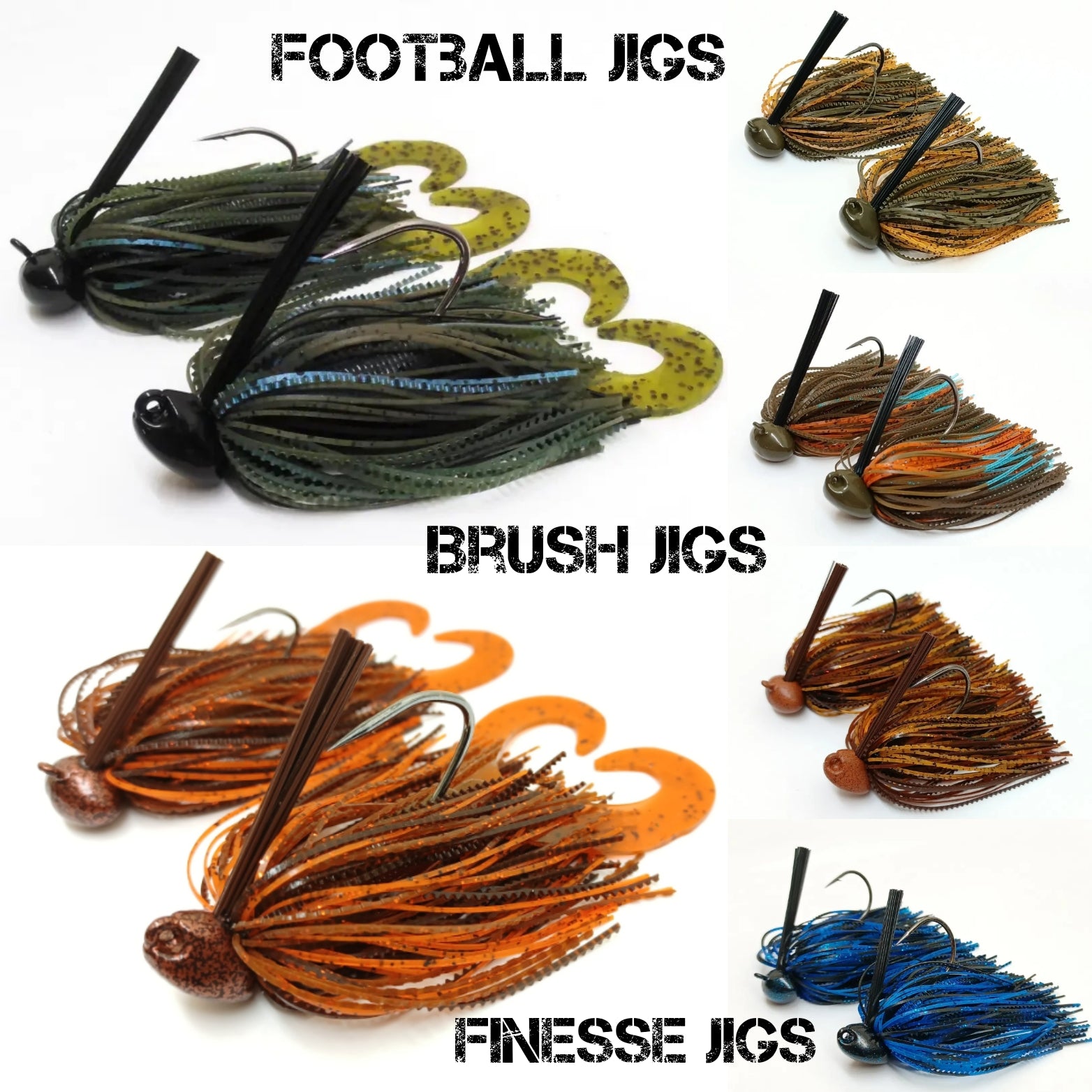 Custom CALI JIGS in bangn bluegill (Football or Brush Jig) – Cali Bass Baits