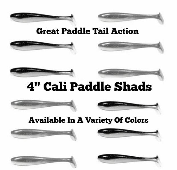 Cali Paddle Shads (paddle tail swimbaits) variety of colors