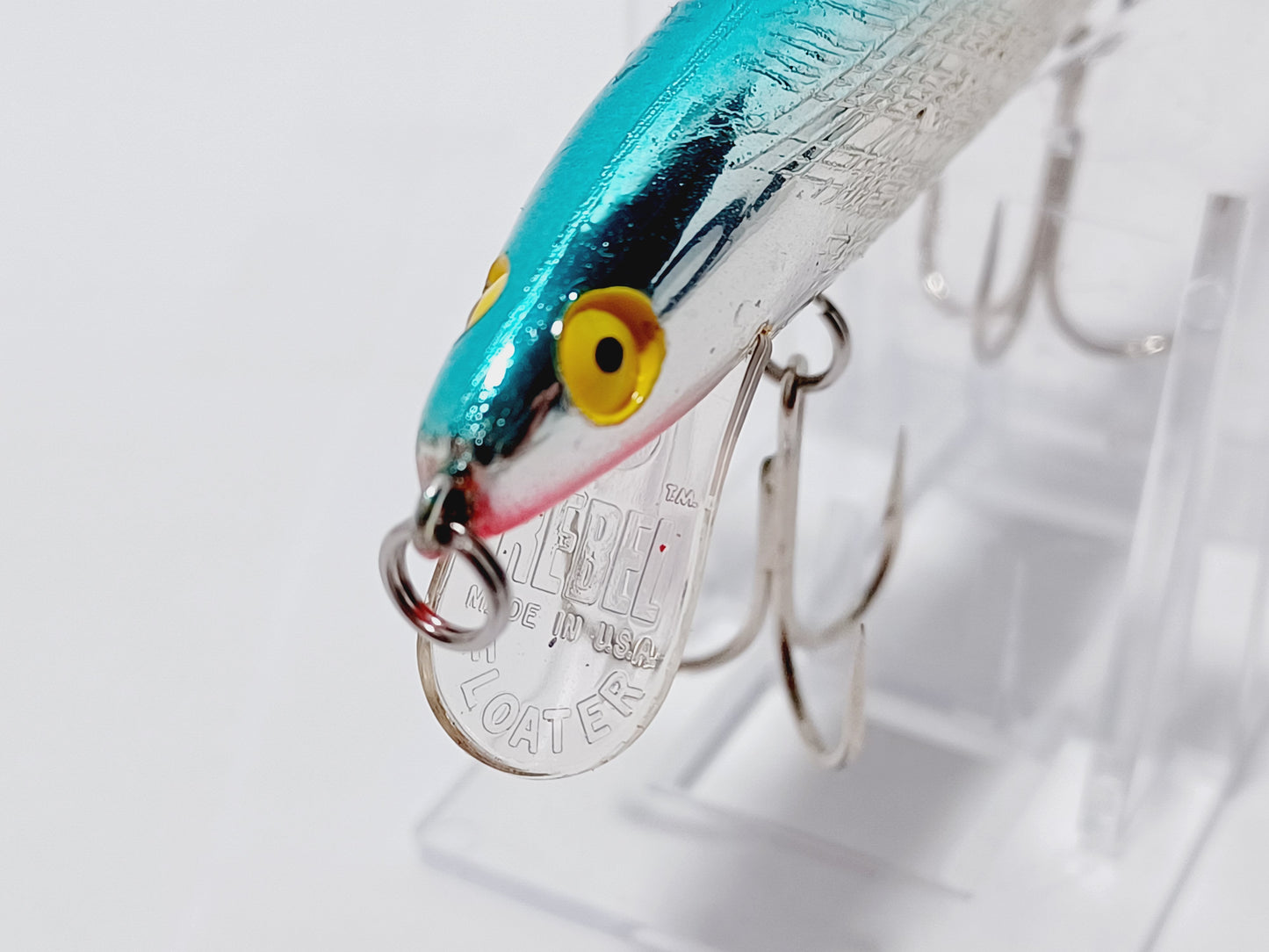 Vintage Rebel minnow floating lure 4.5" F2003s Blue Silver