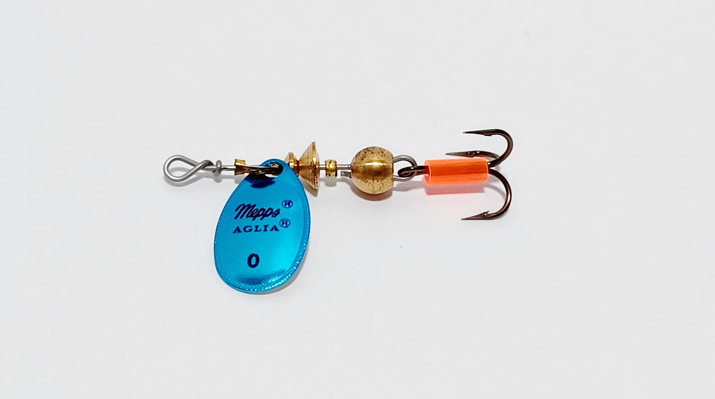 Vintage Mepps Aglia small #0 Lure in blue