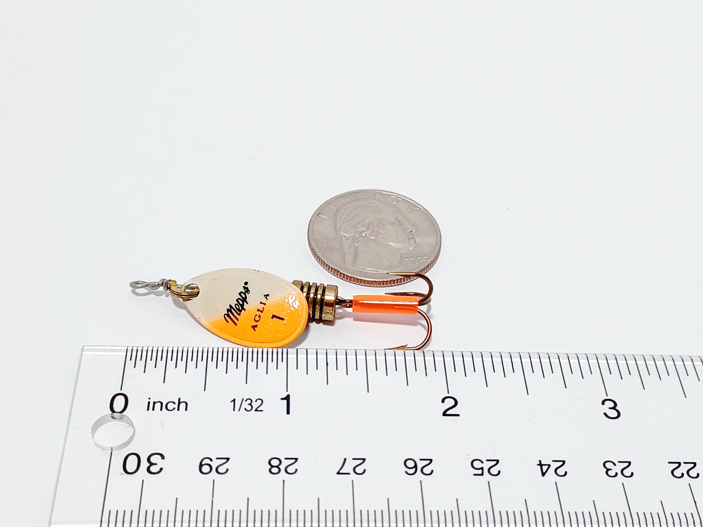 Vintage Mepps Aglia #1 Glo Color orange Lure