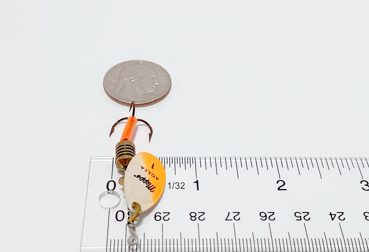 Vintage Mepps Aglia #1 Glo Color orange Lure