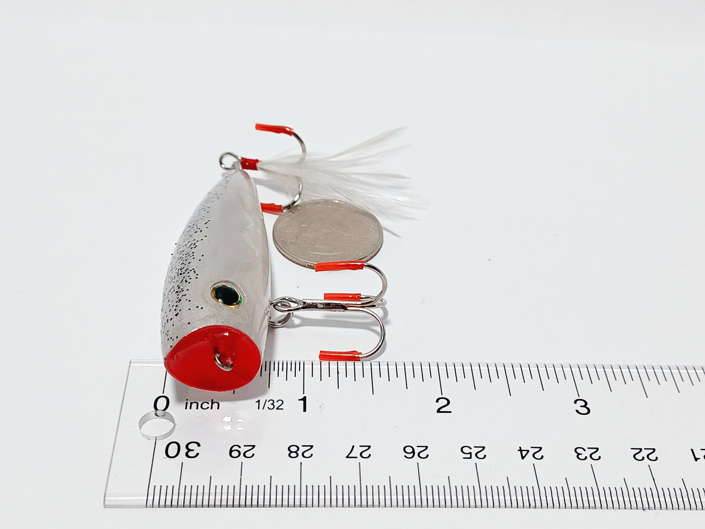 Custom POPPER silver shad topwater lure