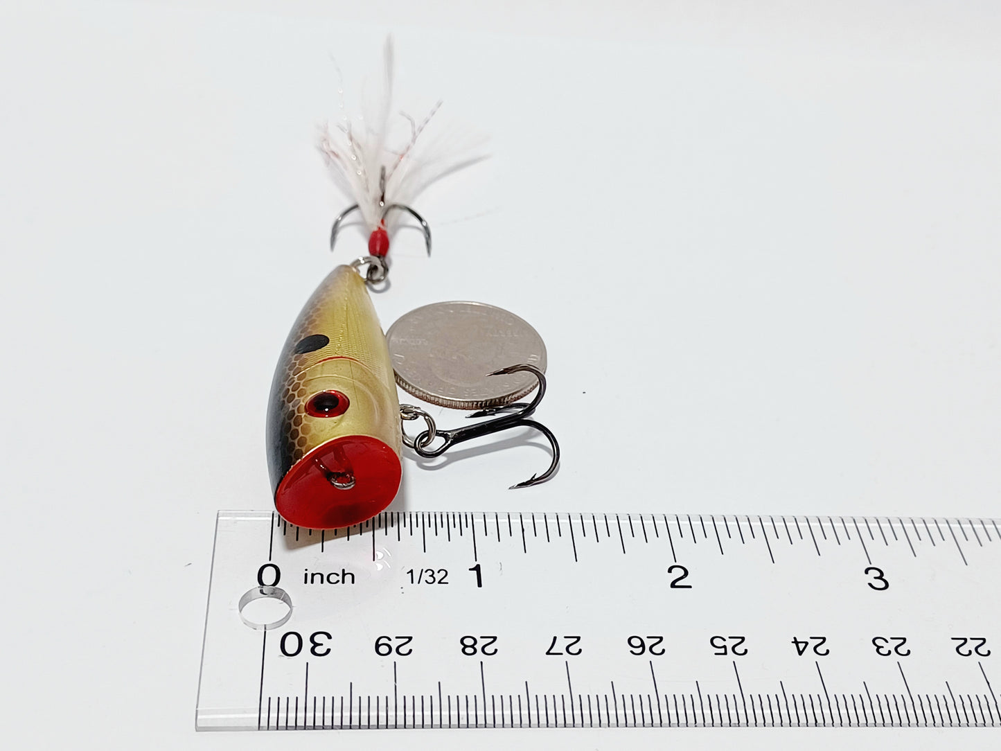 Vintage Xcalibur XZ2 Zell Pop gold black 2 1/4" popper topwater lure 1/4oz