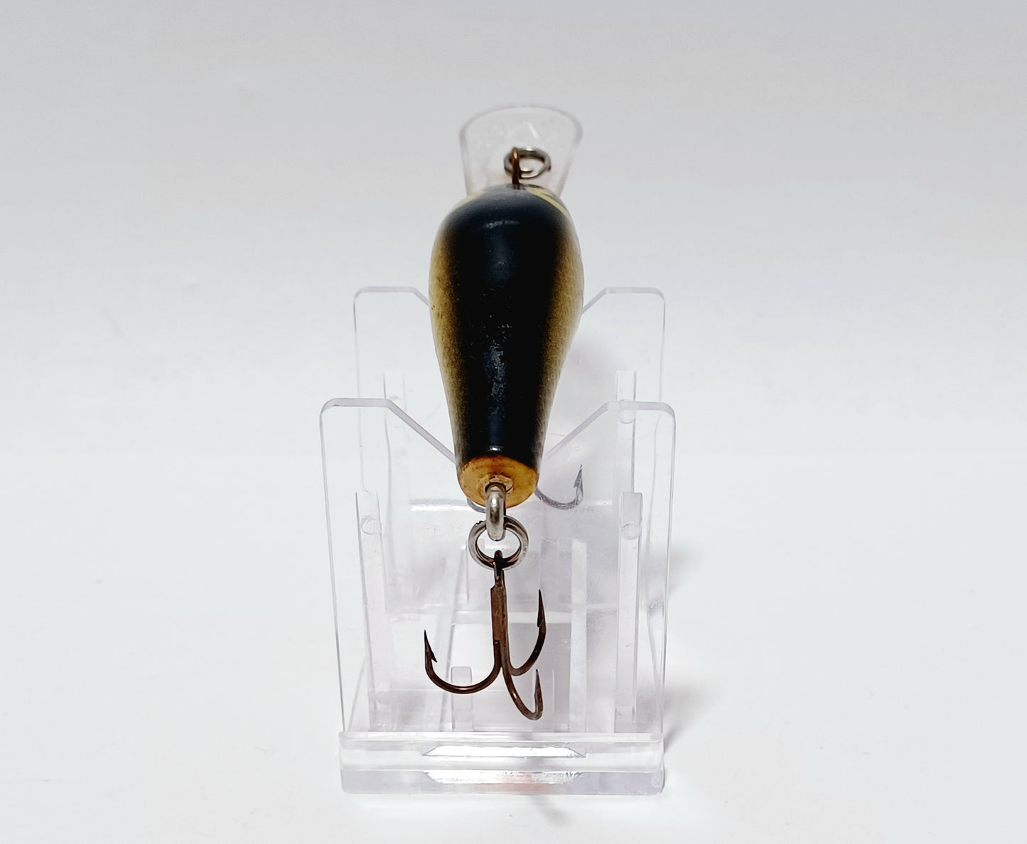 Vintage POES diving crankbait, orange yellow black