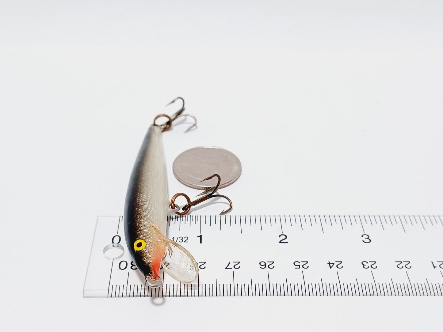Vintage Rapala F-9 Original Floating Silver 3/16 oz Lure Balsa 3.5"