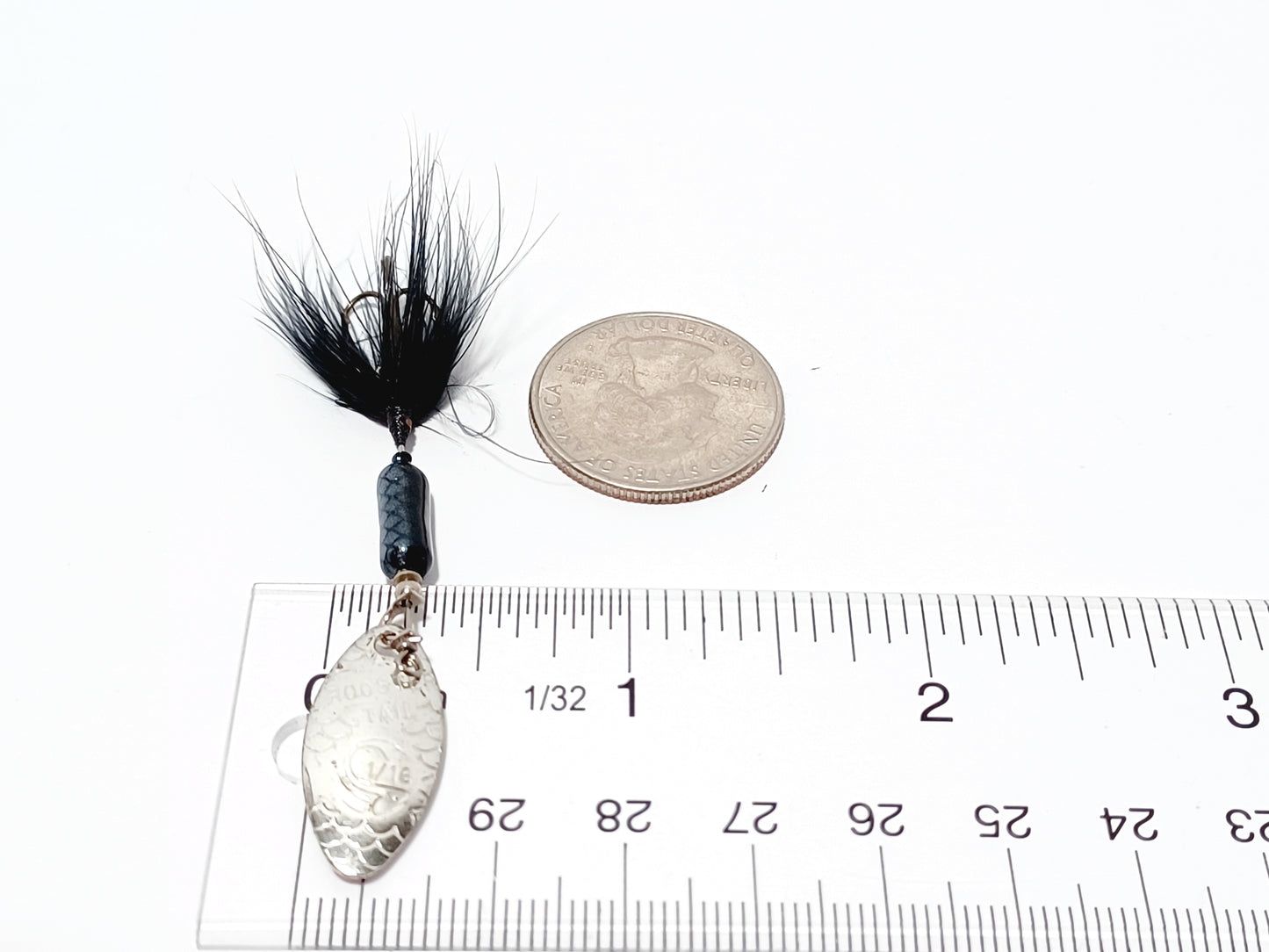 Vintage Mepps ROOSTER TAIL 1/16oz spinning lure black silver
