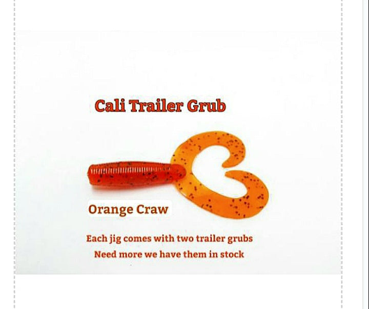 CALI JIG in fuego craw-(Football or Brush Jig)