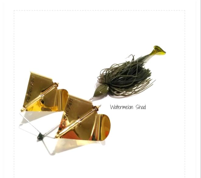 (MIDSIZE*NOISY) Buzz Blaster GOLD blades trailer baits included