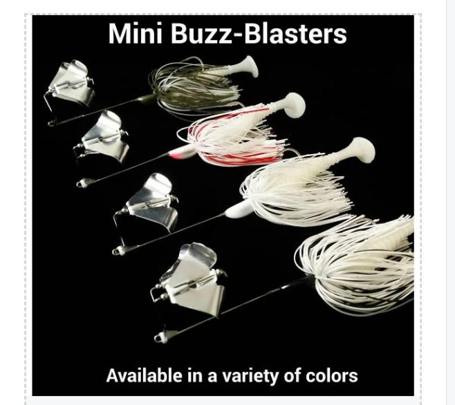MINI BUZZ BLASTER (silver blades) variety of colors available – Cali Bass  Baits