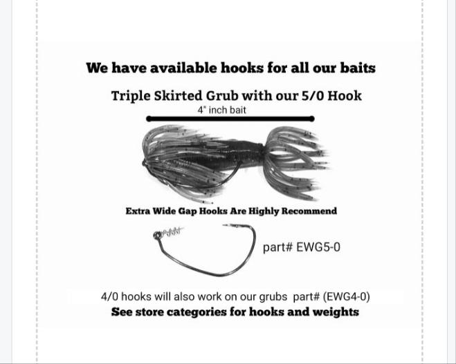 ORIGINAL FATTY GRUB (triple skirt) variety of colors available