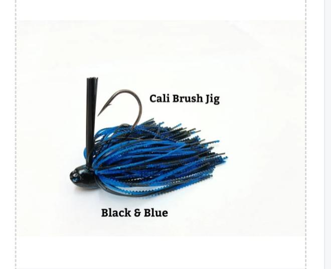 CALI JIGS in black blue craw (Football or Brush Jig)