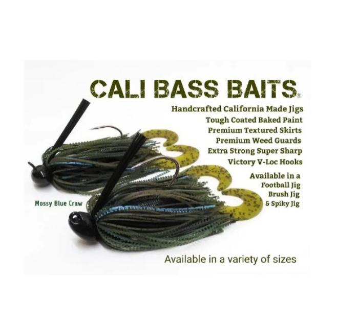 CALI JIGS in mossy blue craw (1/2oz Football Jig)