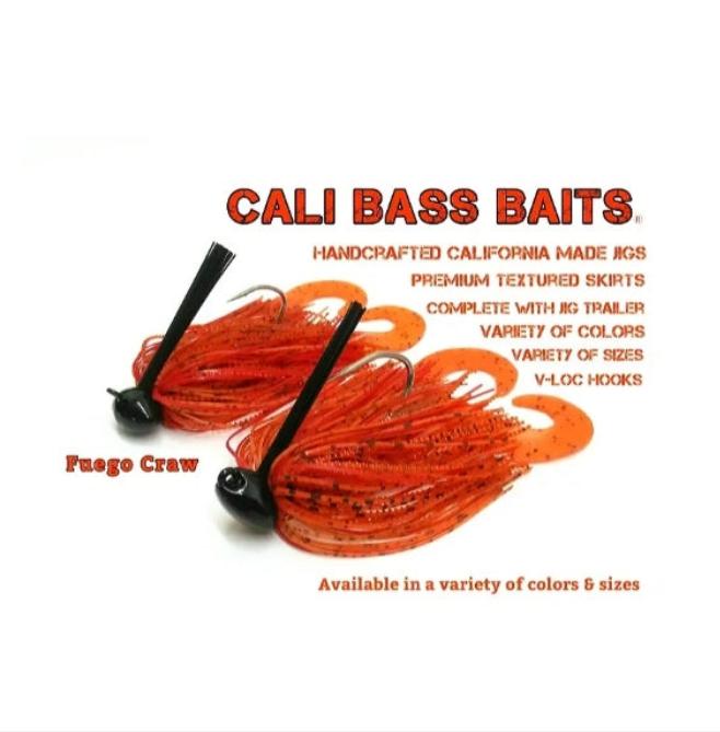 CALI JIG in fuego craw-(Football or Brush Jig)