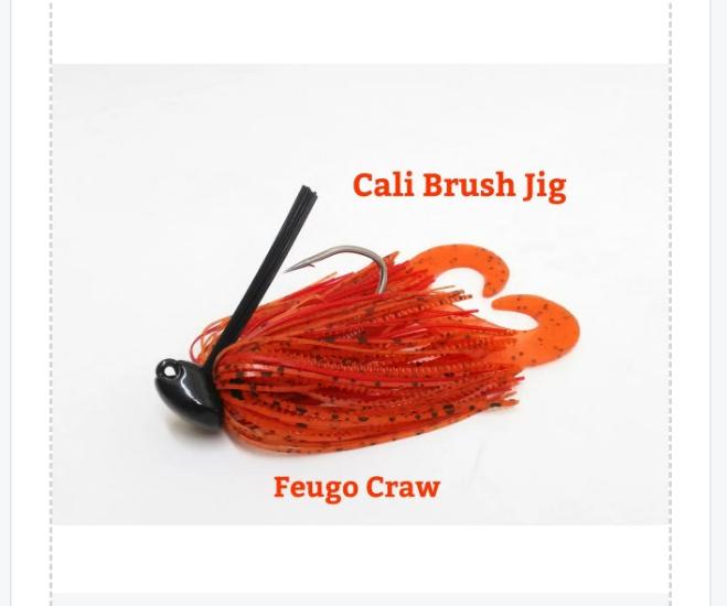 CALI JIG in fuego craw-(Football or Brush Jig)