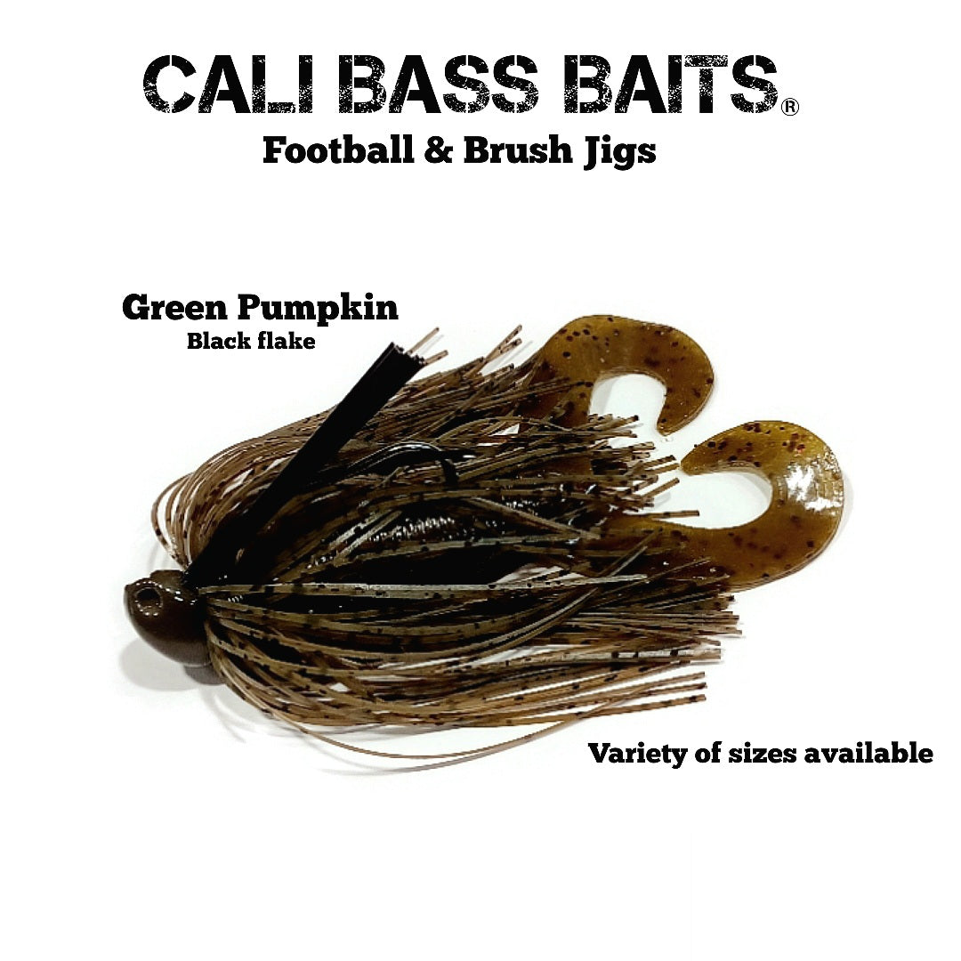 CALI JIGS in green pumpkin craw (Football or Brush Jig)