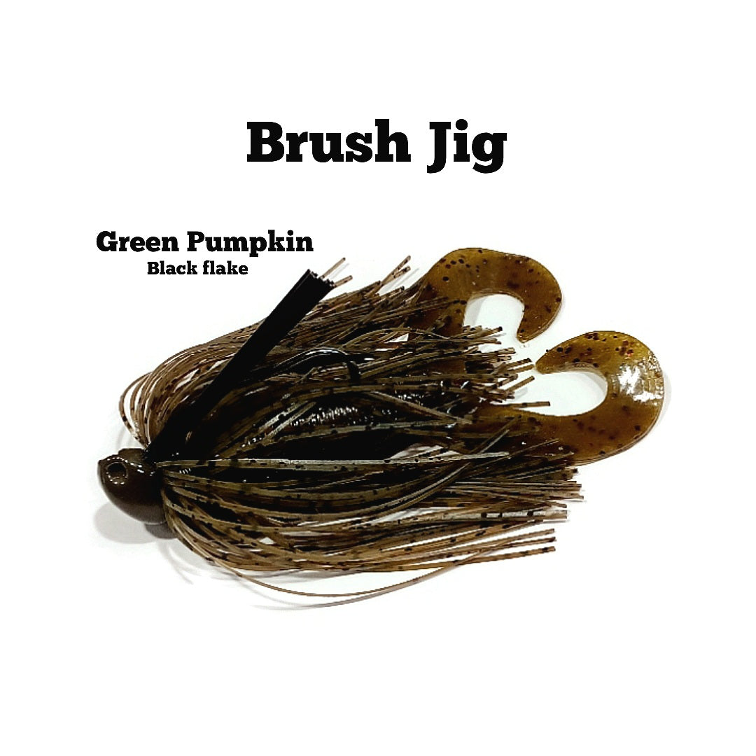 CALI JIGS in green pumpkin craw (Football or Brush Jig)
