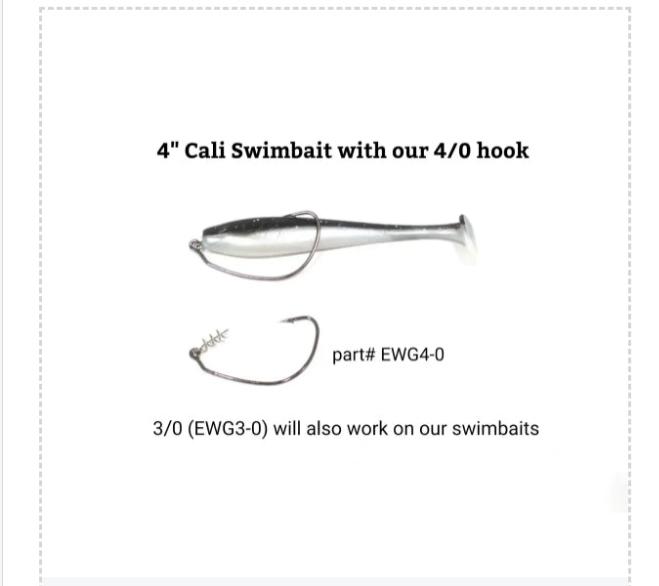 Extra wide gap weedless heavy gauge hook with spring lock bait keeper (Bass Fishing-Swimbaits-Creature Baits-Grubs)