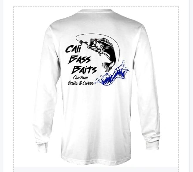 Cali Bass Baits logo t-shirt LONG SLEEVE (Size Available 2XL)