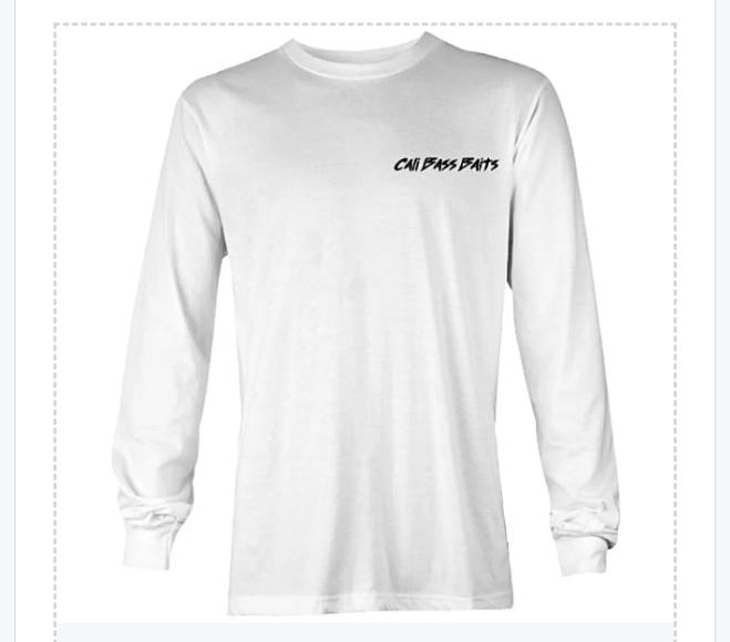 Cali Bass Baits logo t-shirt LONG SLEEVE (Size Available 2XL)
