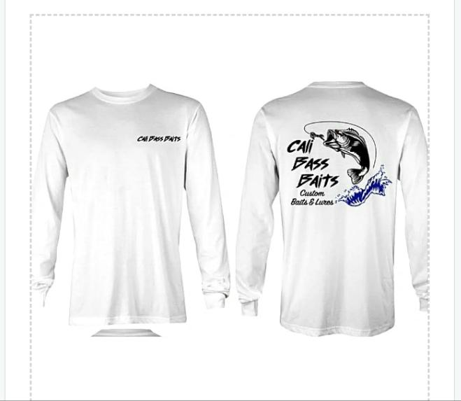 Cali Bass Baits logo t-shirt LONG SLEEVE (Size Available 2XL)