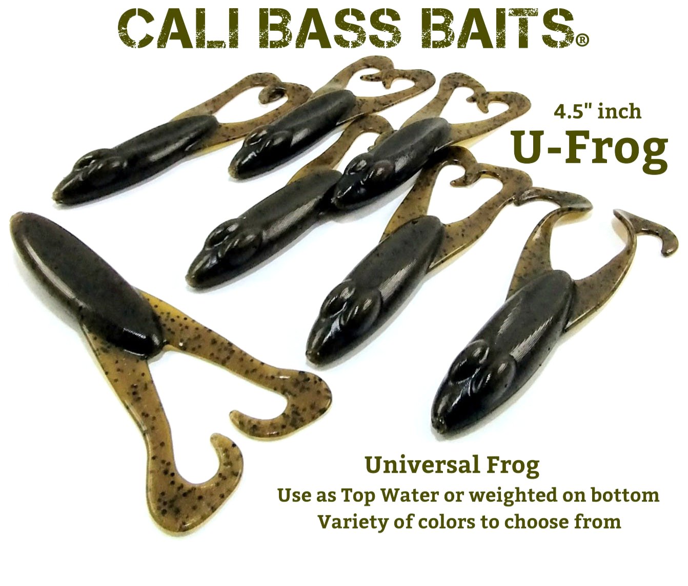 New! U-FROG top water universal frog, excellent swimming leg action. Peferct for that thick stuff