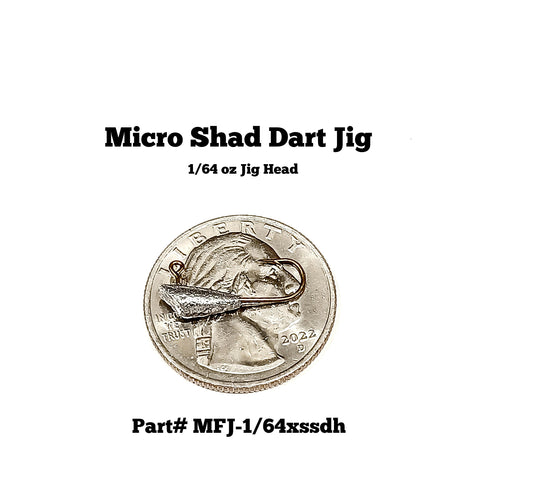 Ultra Micro Finesse SHAD DART Jig Heads (size: 1/64 oz) our ultra light line series tackle