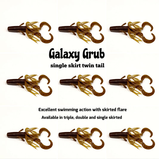 GALAXY GRUB (single skirt twin tail) variety of colors available