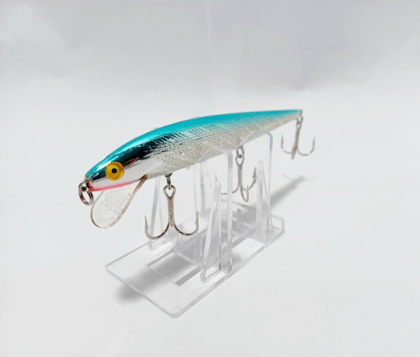 Vintage Rebel minnow floating lure 4.5" F2003s Blue Silver
