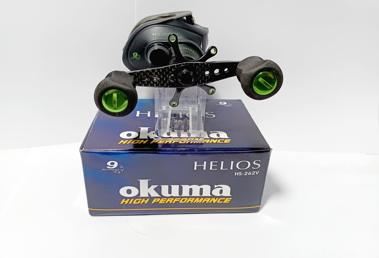 Okuma HELIOS low profile 6.2:1 ratio RH retrieval baitcaster HS-262V