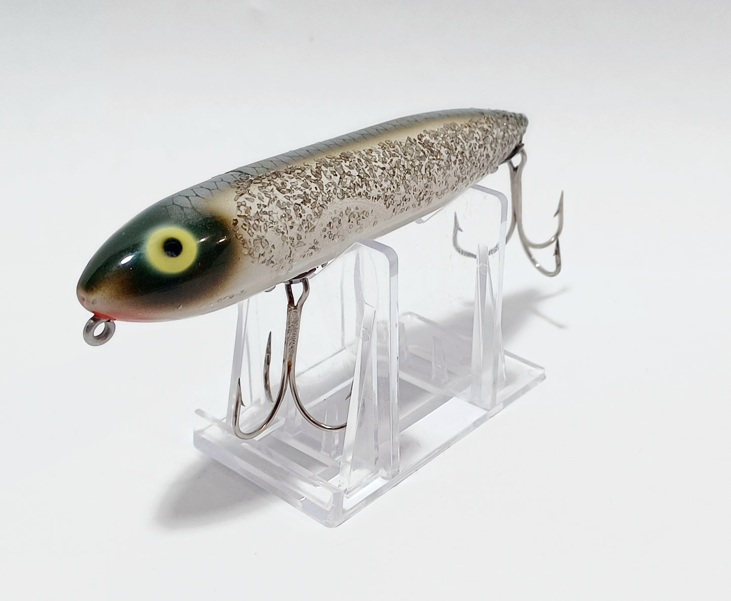 Vintage HEDDON Zara Spook topwater lure (Factory Flash Glitter)