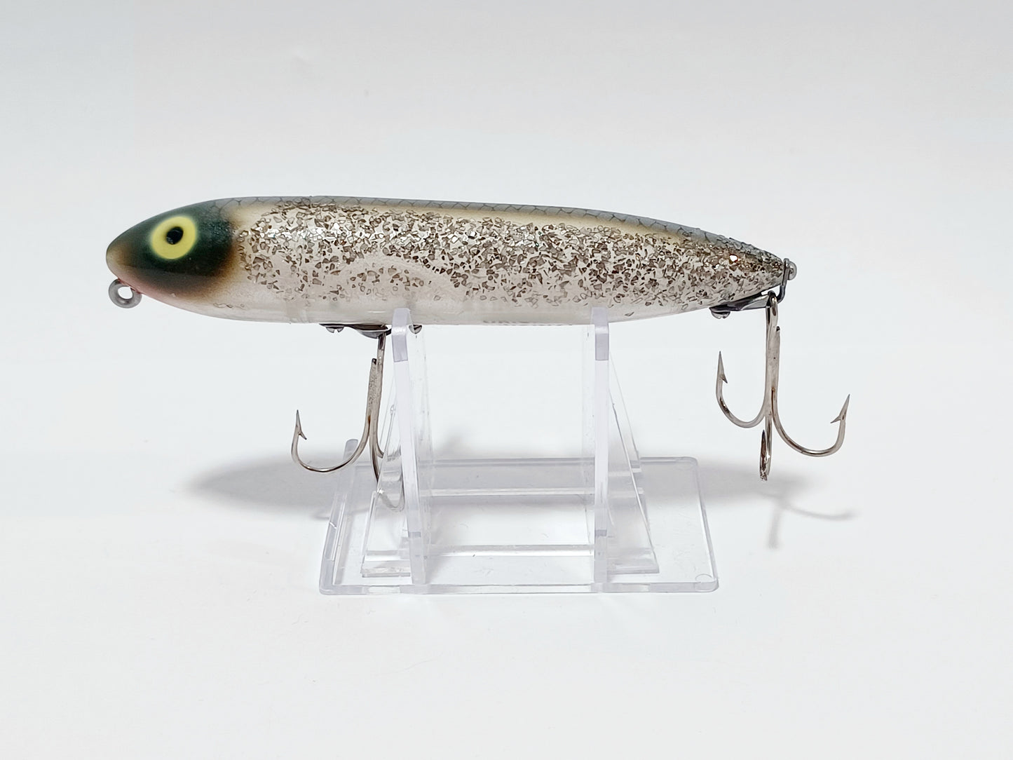 Vintage HEDDON Zara Spook topwater lure (Factory Flash Glitter)