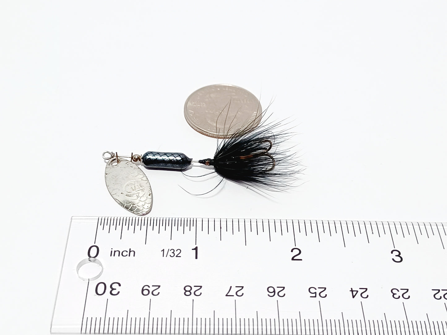 Vintage Mepps ROOSTER TAIL 1/16oz spinning lure black silver
