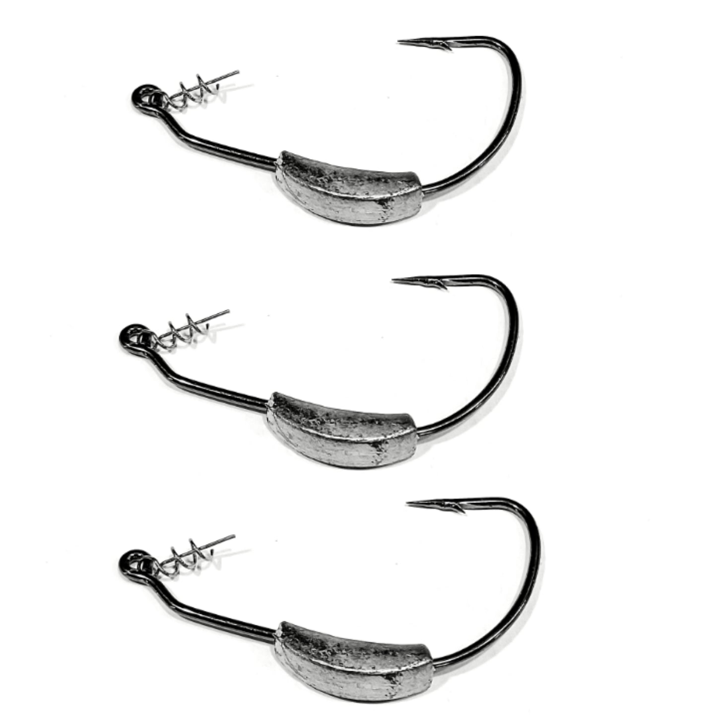 WEIGHTED 1/4oz extra wide gap weedless heavy gauge hooks with spring lock  bait keeper (Bass Fishing -Swimbaits-Creature Baits-Grubs)