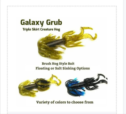 GALAXY GRUB (triple skirt twin tail) variety of colors available