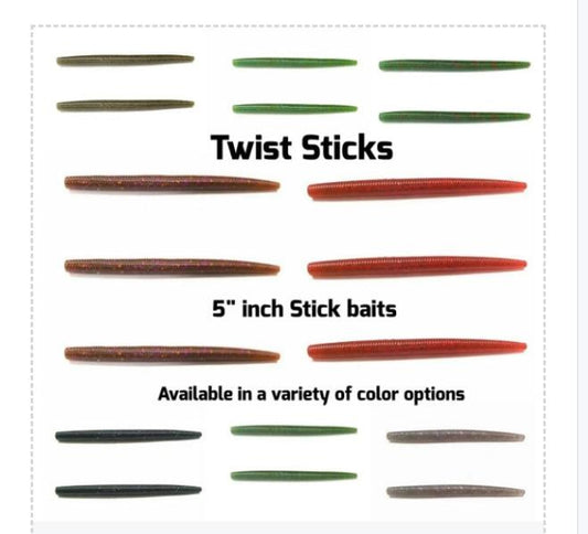 TWIST STICK (custom stick bait) variety of colors available