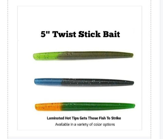 TWIST STICK with hot tip (custom stick bait) variety of colors available