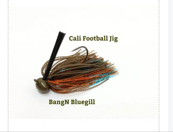 Custom CALI JIGS in bangn bluegill (Football or Brush Jig)